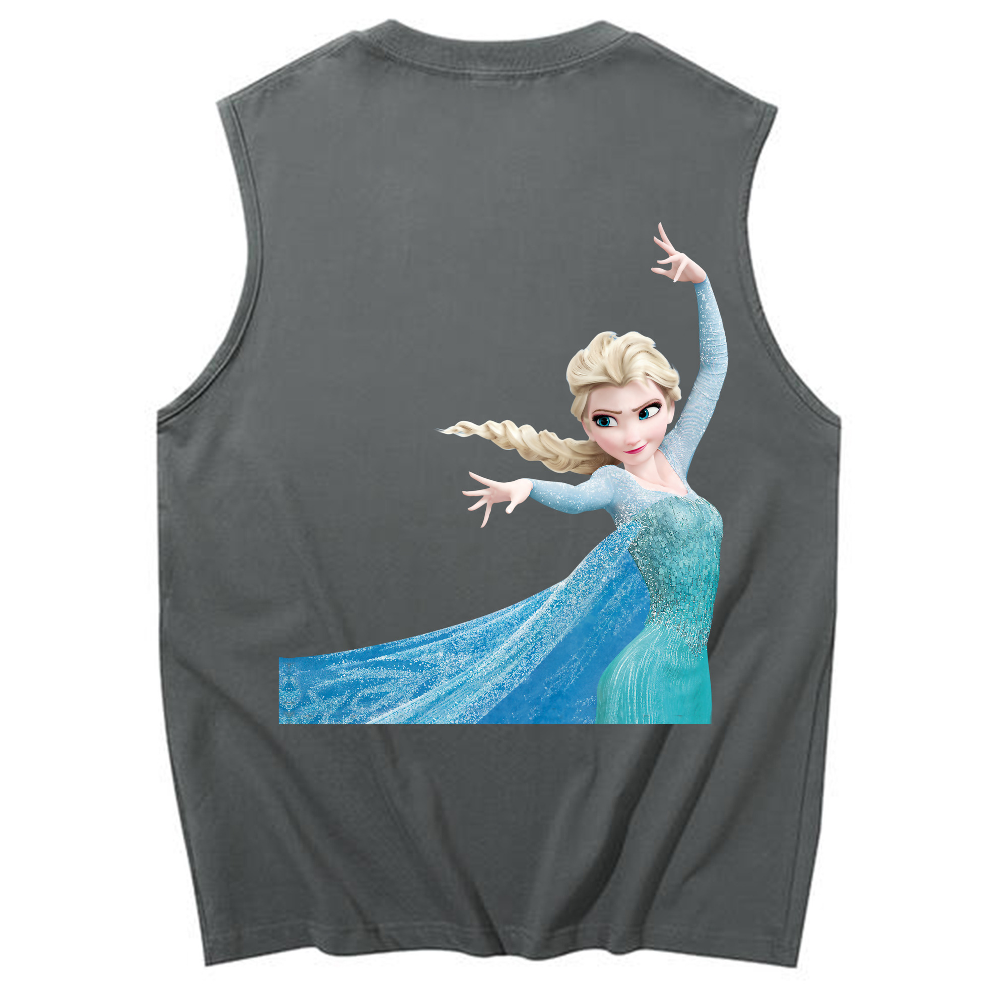 （画像用） アナと雪の女王 アンナ エルサ Frozen Anna Elsa コットン100％タンクトップ（背面プリント）